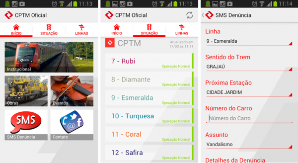 App CPTM para Android