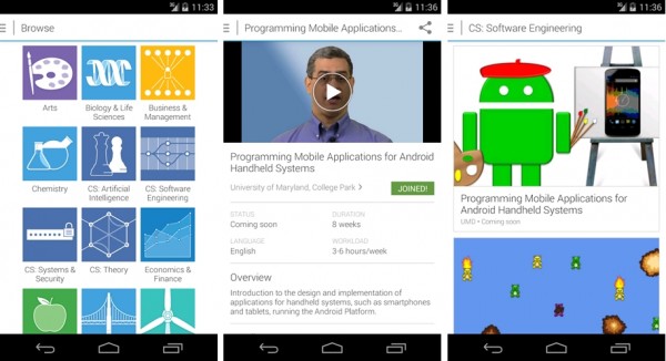 App do Coursera para Android
