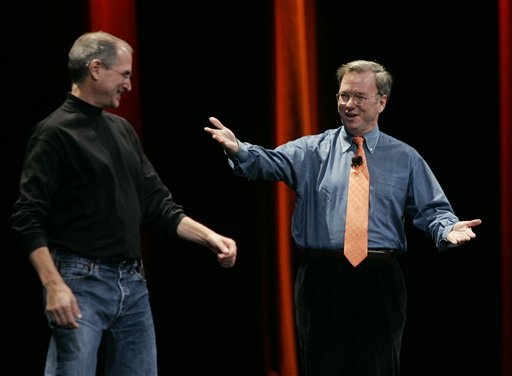 Steve Jobs e Erich Schmidt em 2007