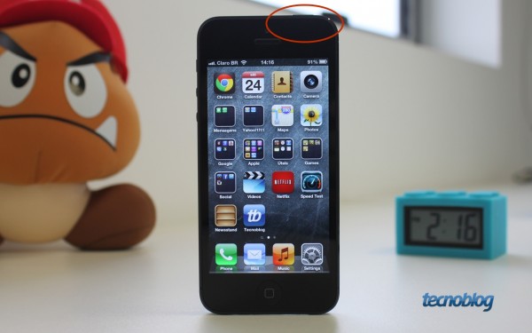 iPhone 5 - Botão Repousar/Despertar