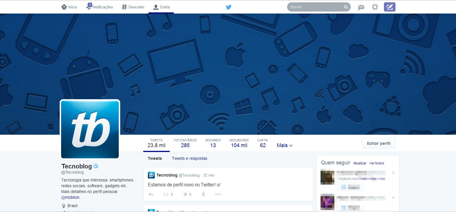 Você já pode ativar o novo design do Twitter no seu perfil