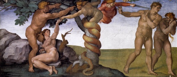 Esse trecho bíblico foi pintado por Michelangelo no teto da Capela Sistina (Tecnoblog também é cultura)