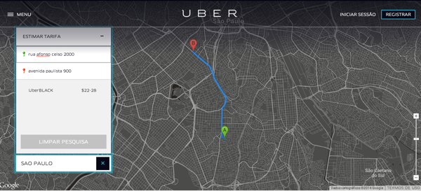 Uber lança serviço de transporte em São Paulo e avança no Brasil