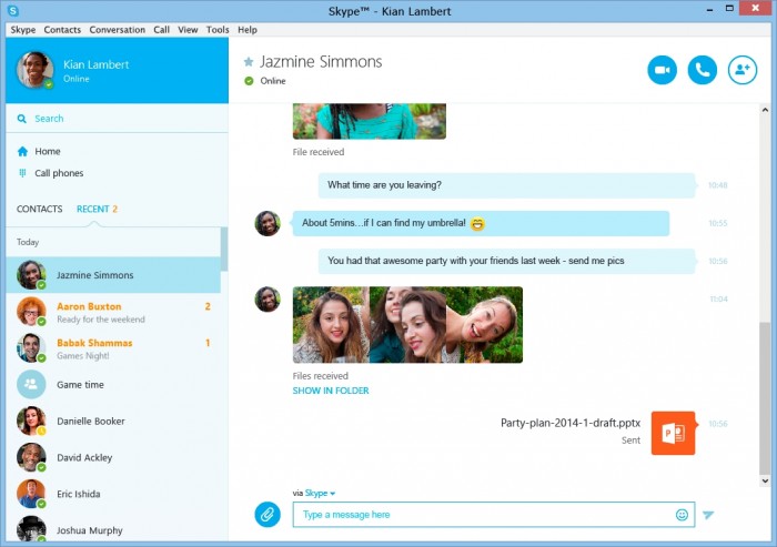 Novo Skype - preview - para Windows