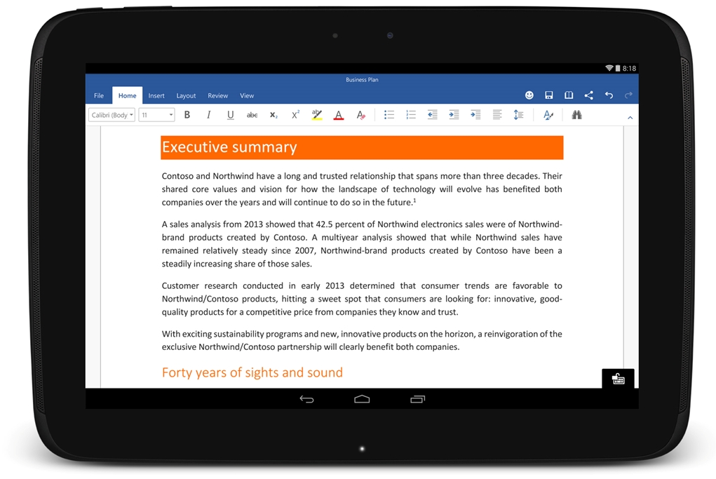 Microsoft libera versão final do Office para tablets Android