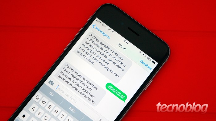 SMS no iPhone (Imagem: Jean Prado/Tecnoblog)