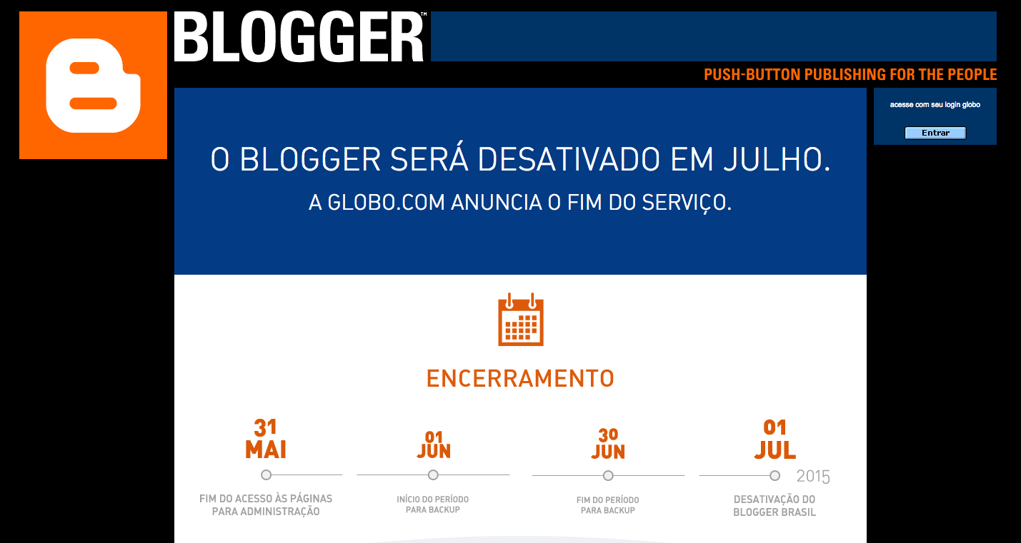 Blogger Brasil será desativado em julho