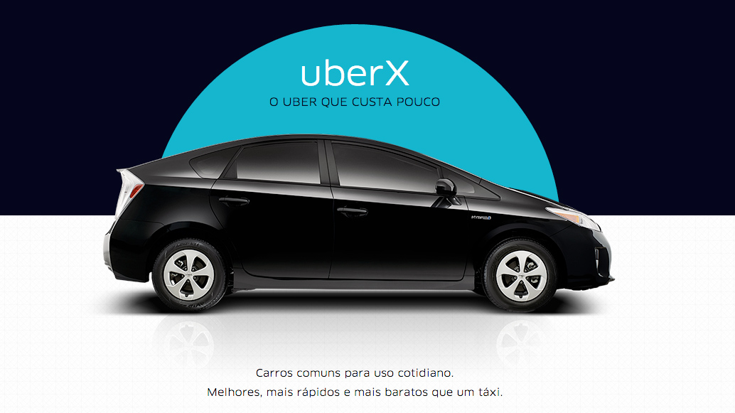 Mais barato que táxi: Uber lança uberX no Brasil para competir com os táxis comuns