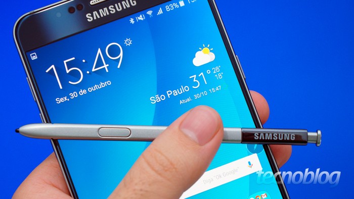 Samsung conserta mecanismo de inserção da S Pen no Galaxy Note 5