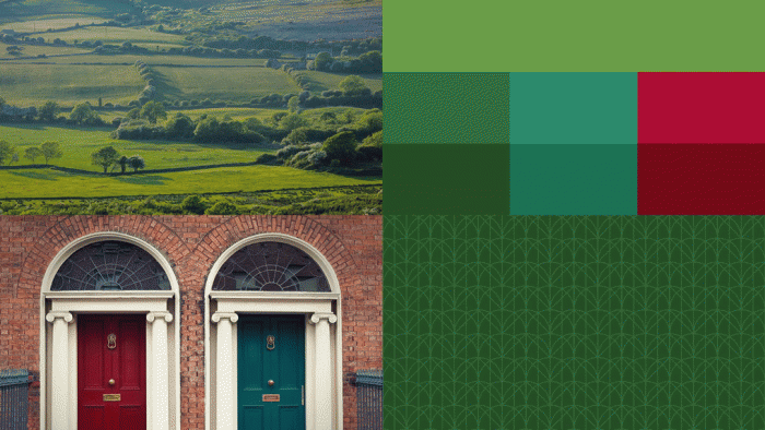 Paleta de cores e padrão que combina com a Irlanda, segundo pesquisas do Uber.