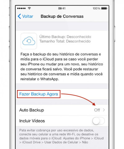 Backup WhatsApp iPhone iCloud