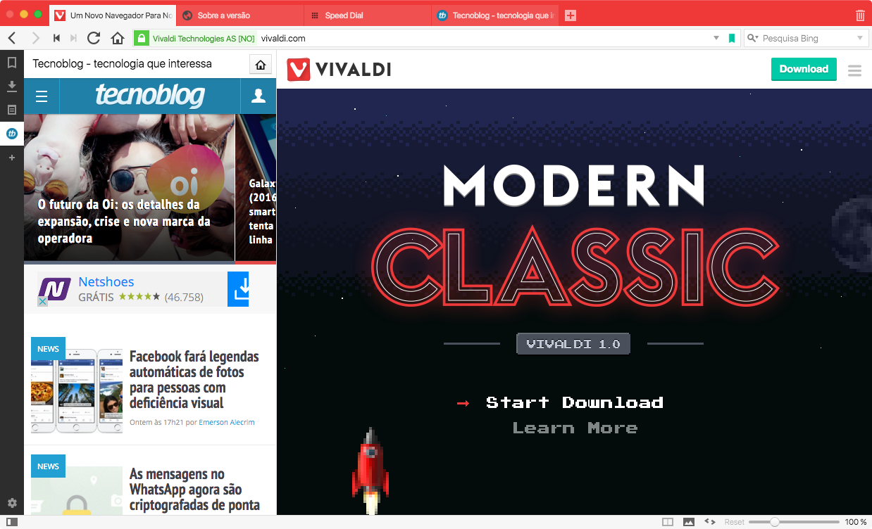 Vivaldi 1.0 é o navegador que quer conquistar usuários avançados