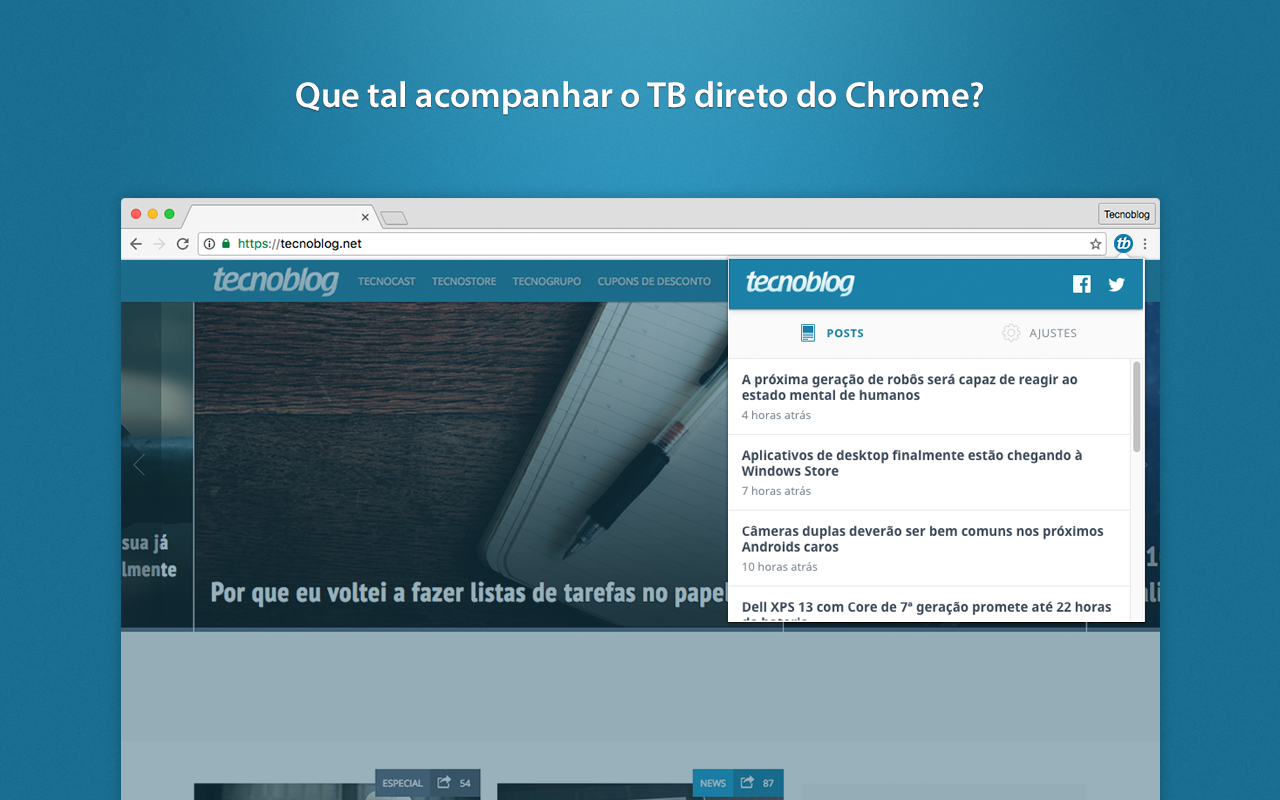 Conheça a nova extensão do Tecnoblog para Chrome