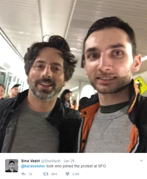 Sergey Brin em protesto