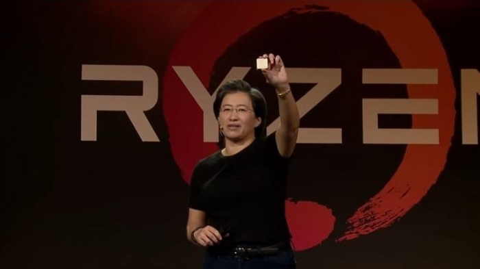 Lisa Su, CEO da AMD, apresentando o Ryzen