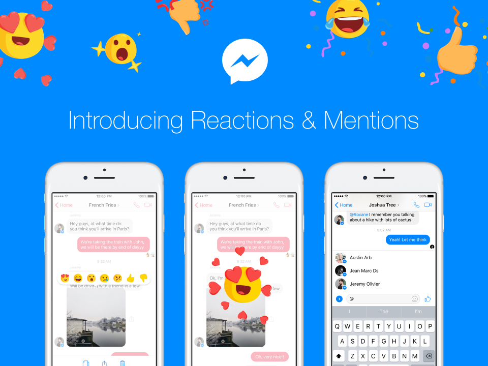 Facebook Messenger ganha reações, botão de dislike e @menções