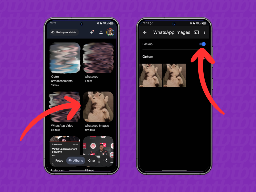 Desativando o backup das pastas do WhatsApp no Google Fotos (WhatsApp Images)