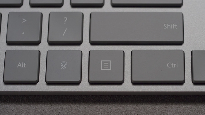 Microsoft Modern Keyboard é um teclado com leitor de impressões digitais
