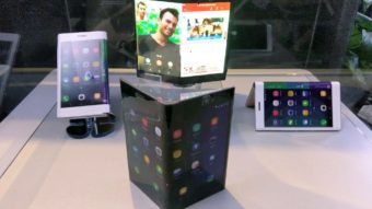 Uma olhada de perto no tablet dobrável da Lenovo que vira smartphone