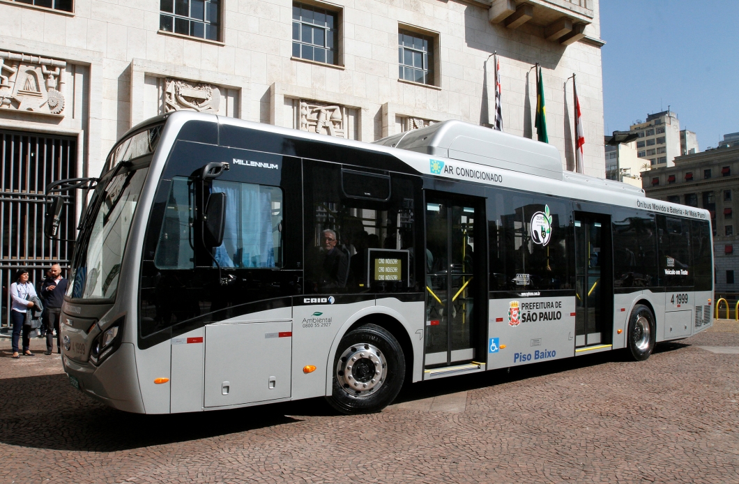 Primeiro ônibus elétrico fabricado no Brasil vai circular em São Paulo