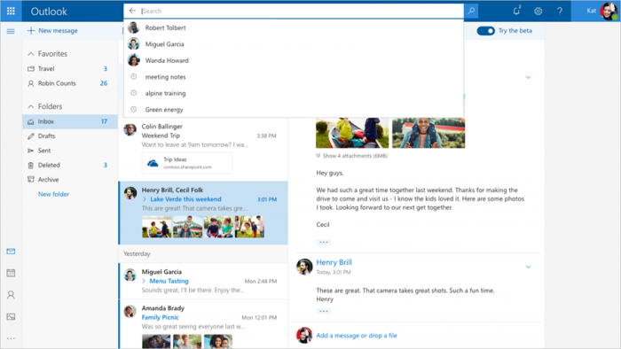 Nova interface do Outlook.com está mais rápida e inteligente