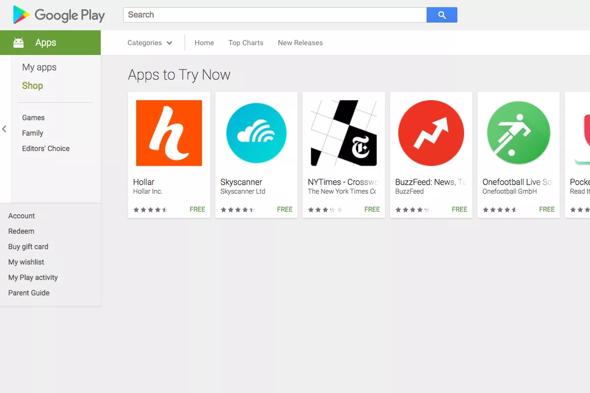 Apps instantâneos mais recentes, Google Play