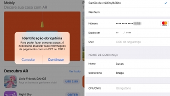 Apple exige CPF ou CNPJ em contas brasileiras da App Store