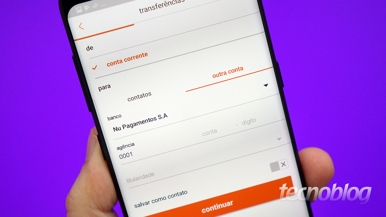 Conta corrente? Nubank aparece como opção de banco para transferência ...