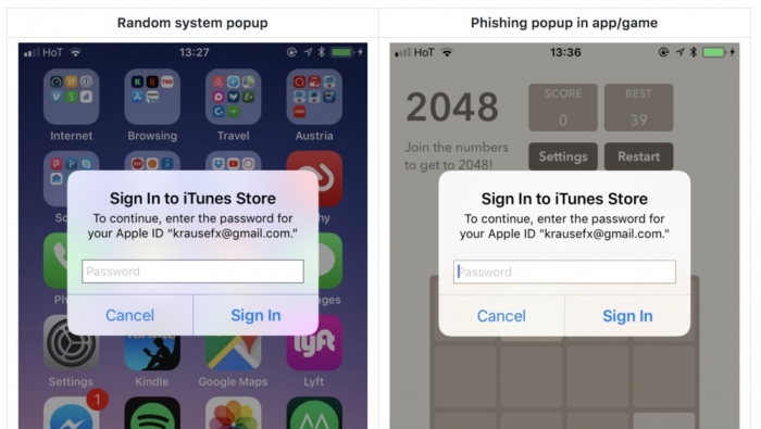 Pop-up malicioso usa interface do iOS para roubar senha do Apple ID