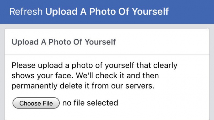 Facebook pede selfie para usuário provar que não é um robô