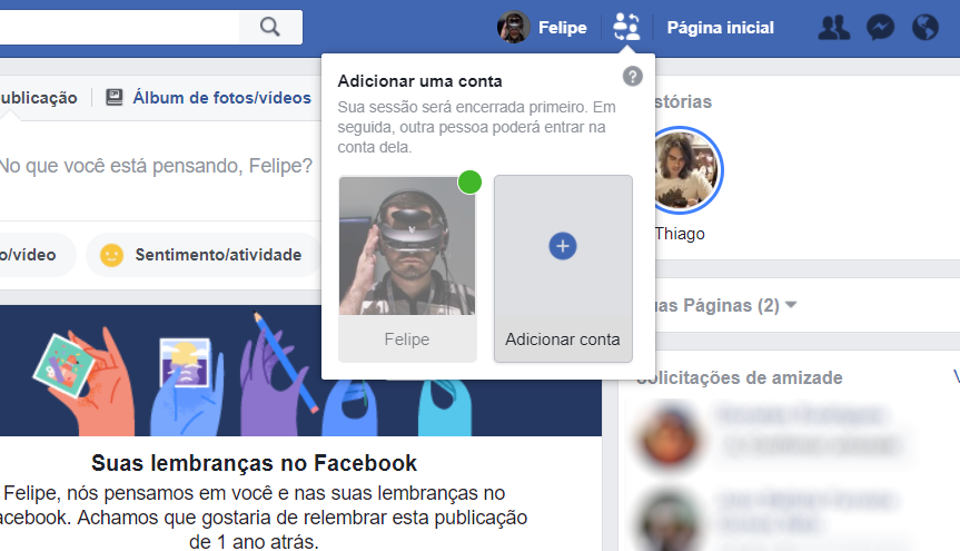 Facebook entrar página inicial