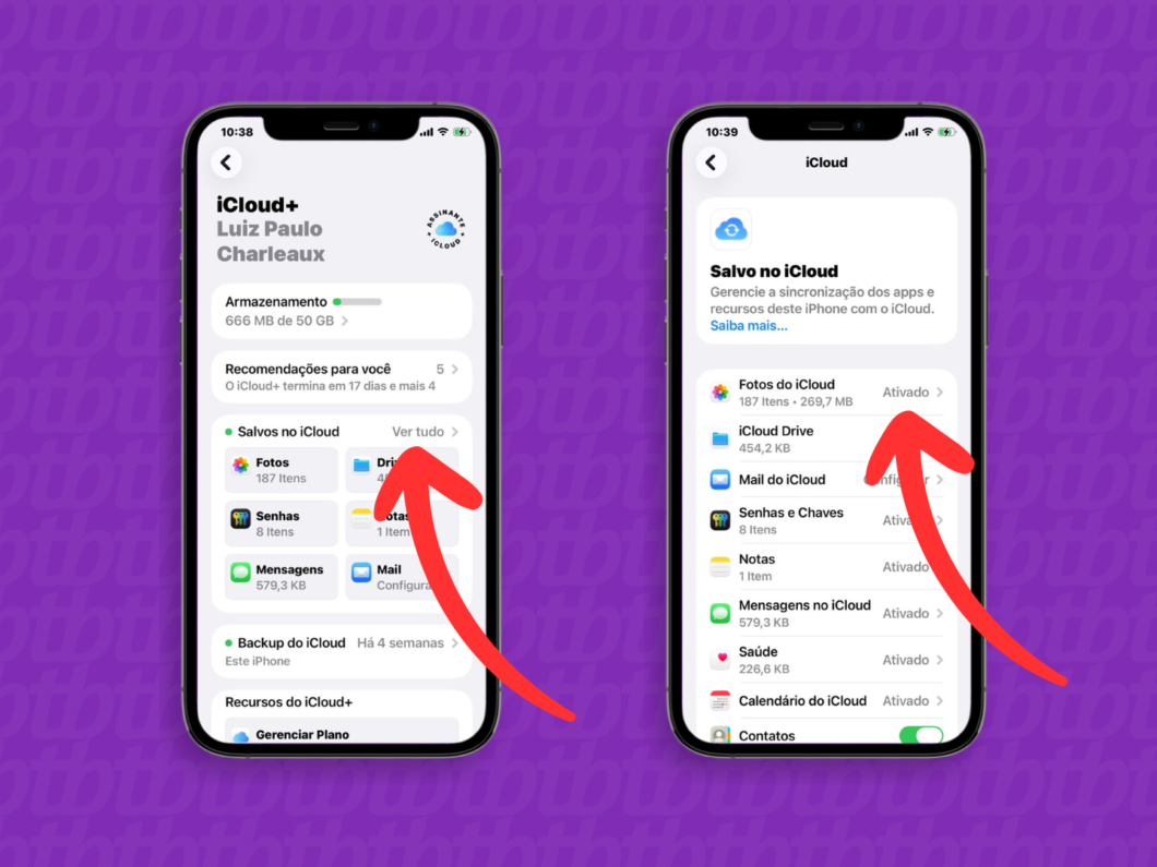 Selecionar quais apps e arquivos serão sincronizados na nuvem ajuda a evitar dados desnecessários no iCloud