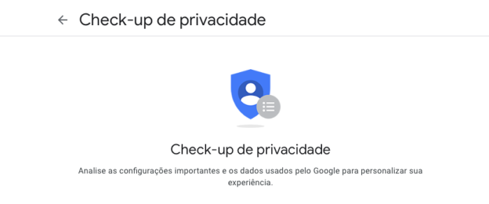 Checkup de privacidade google
