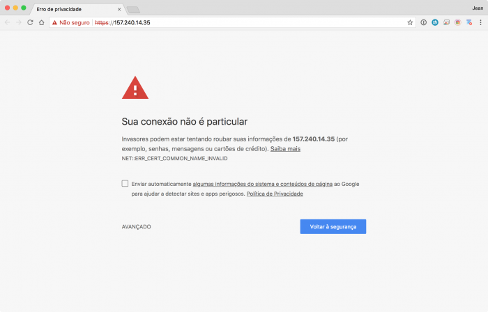 Google Chrome: “sua conexão não é particular”. O que fazer?
