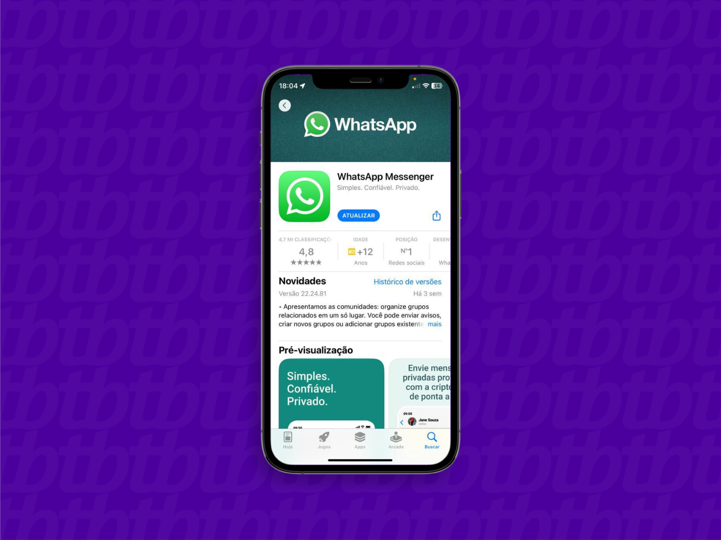 WhatsApp beta pedi para atualizar, mais não tem atualização