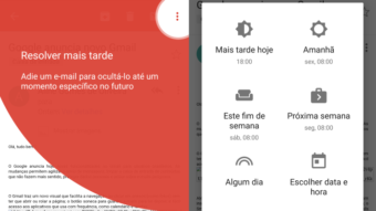 Google adiciona função de adiar mensagens no Gmail para Android