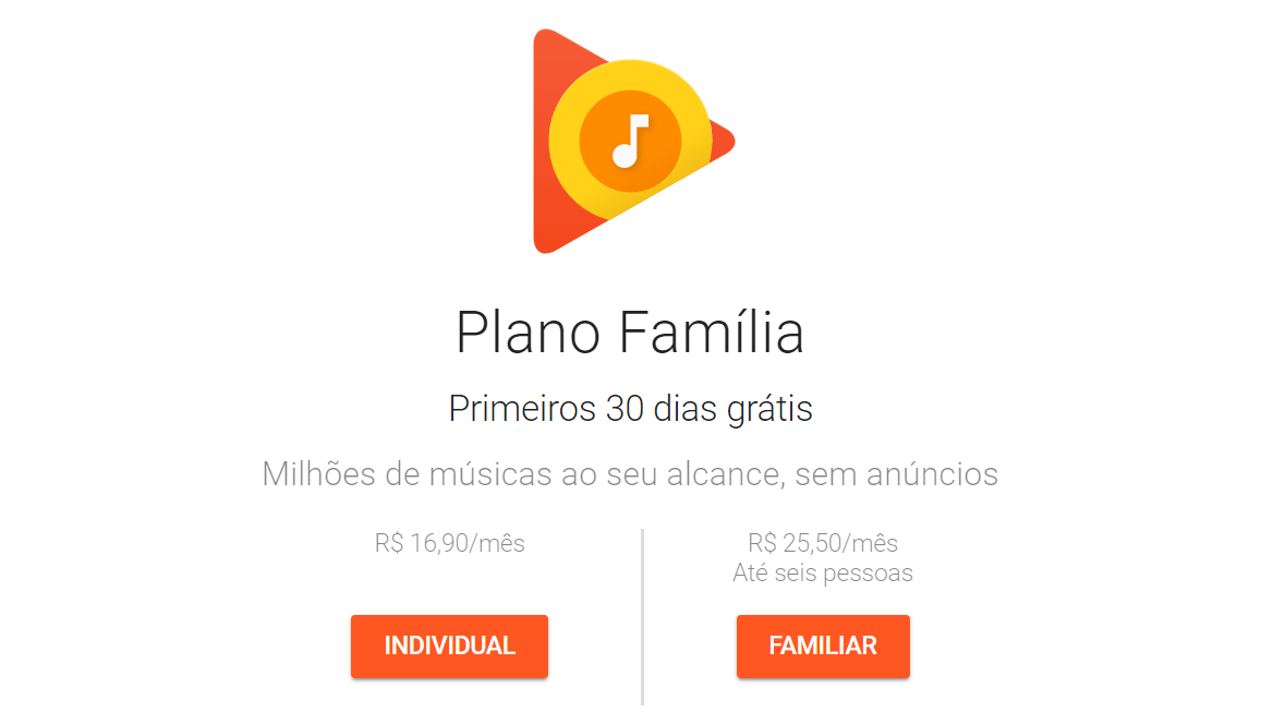 Google Play Música aumenta preços da assinatura individual e