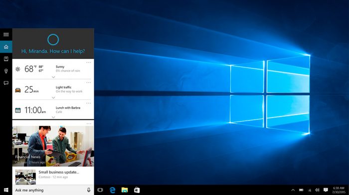 Cortana no Windows 10