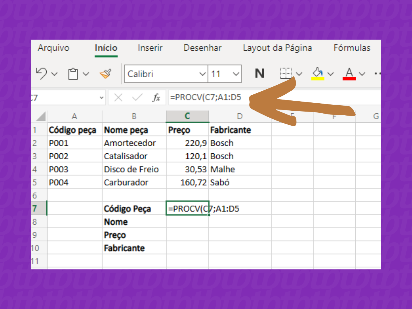 Excel spreadsheet