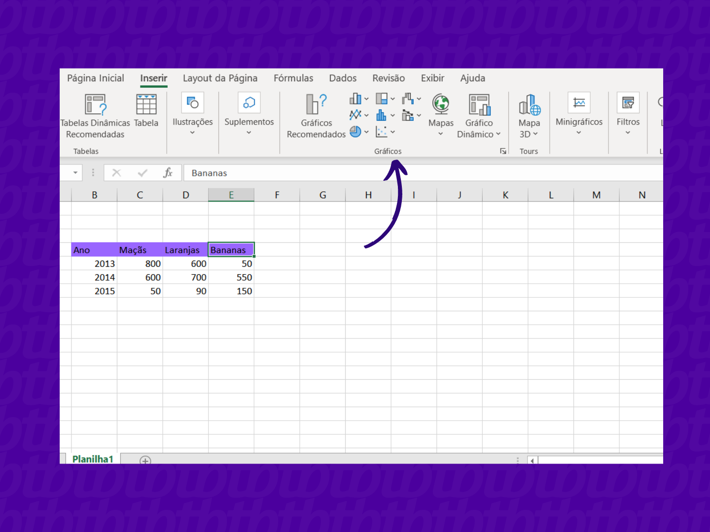 Opções de gráficos no Excel