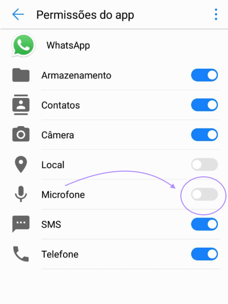 Ativar Microfone no WhatsApp