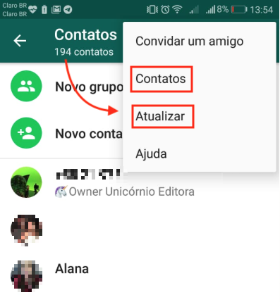 Excluir Contato WhatsApp 02