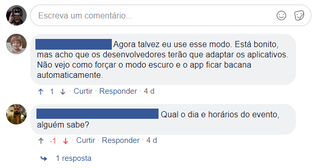 Facebook testa botão de downvote em comentários no Brasil