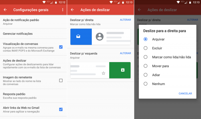 Google libera novas a  es ao deslizar mensagens no Gmail para Android   Tecnoblog - 19