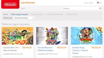 Nintendo lança loja online no Brasil com jogos do Switch