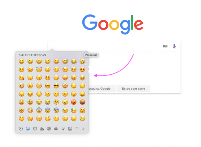 Teclado de Emoji do Google Chrome