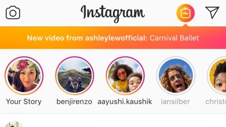 Instagram testa barra fixa de stories no topo do aplicativo