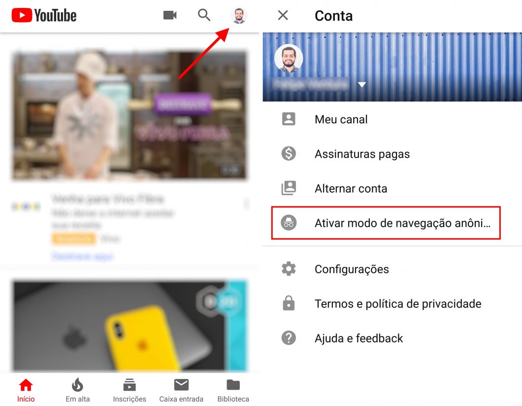 YouTube para Android ganha modo anônimo simples de usar Tecnoblog