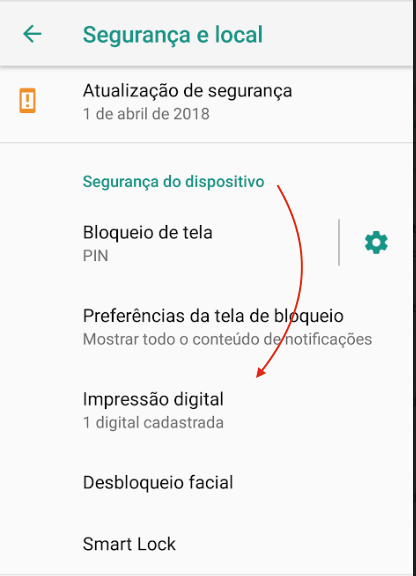 Bloqueio de Tela Android Digital e acial