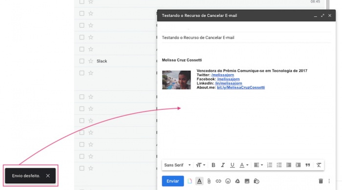 Envio Desfeito Gmail Cancelar Email